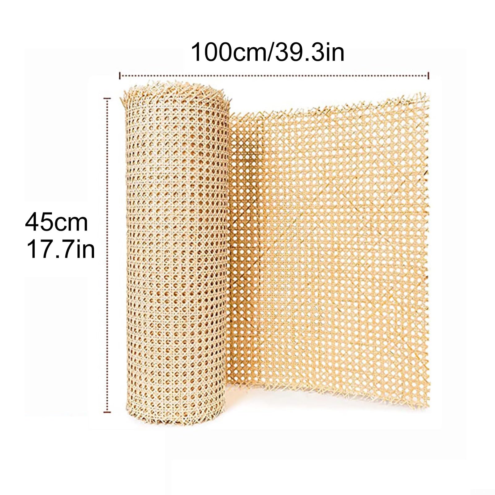 Rotolo di fettuccia di vimini in rattan, rotolo di rete in rattan, materiale per fustigazione per sedie, kit di opzioni multiforme, per progetti fai da te, decorazioni per la casa (C)