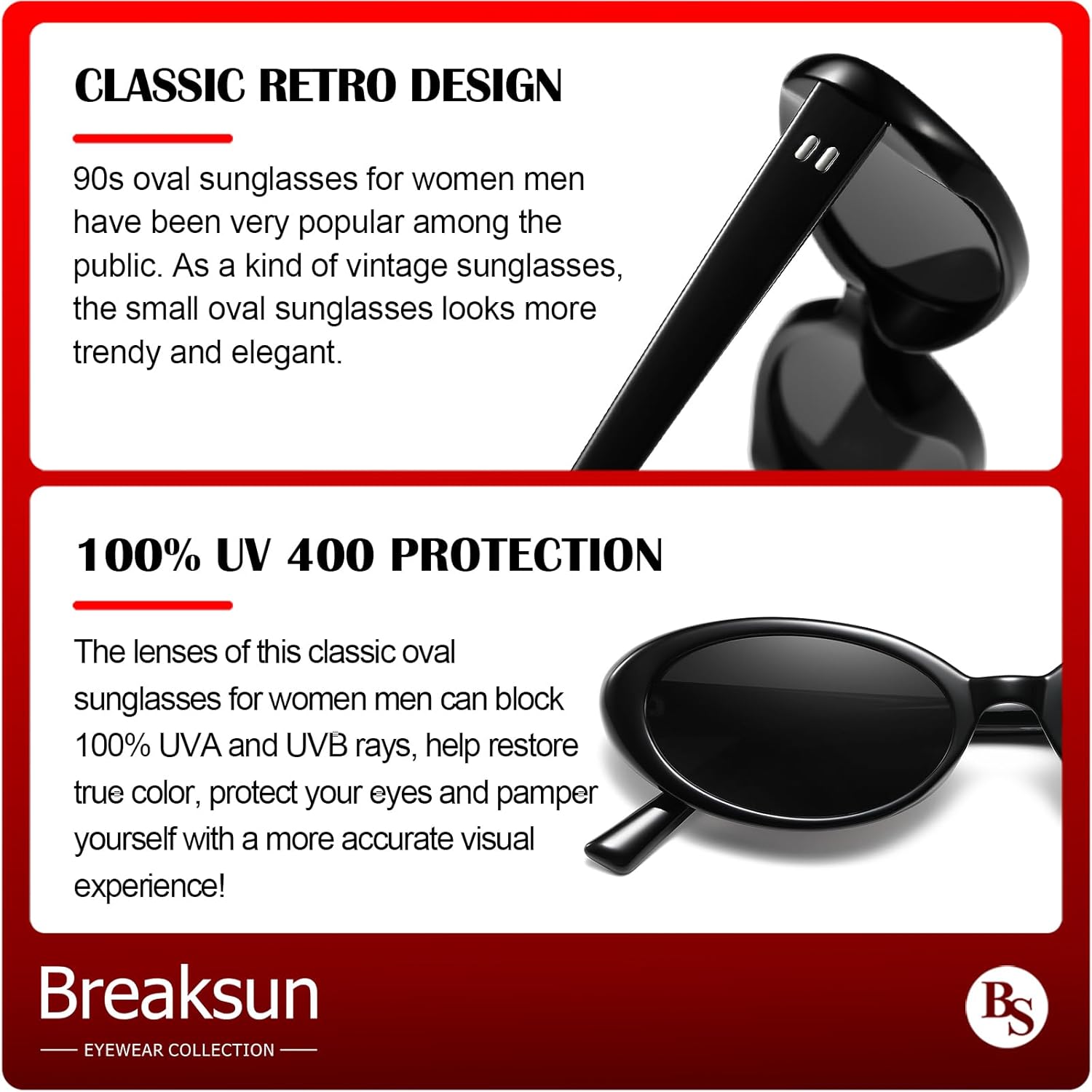 Retro Oval Sunglasses for Women Men Fashion Small Oval Sunglasses 90s Vintage Shades - Image 4