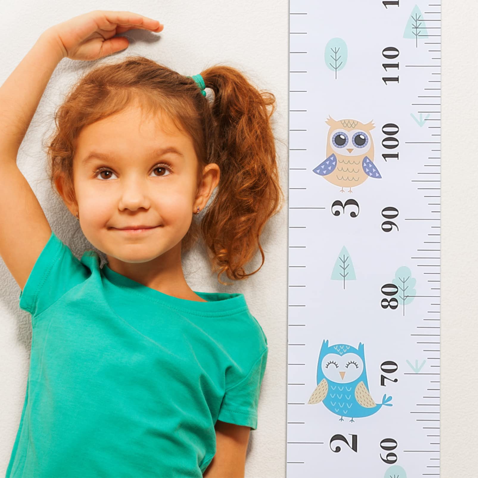 SUPVOX Hanging Wall Decor Room Decor Wall Decals Growth Height Chart Wall Hanging Measuring Ruler Cartoon Animal Cute Canvas Measurement for (owl, 20x150cm) Room Decor Wall Decals Cartoon Stickers