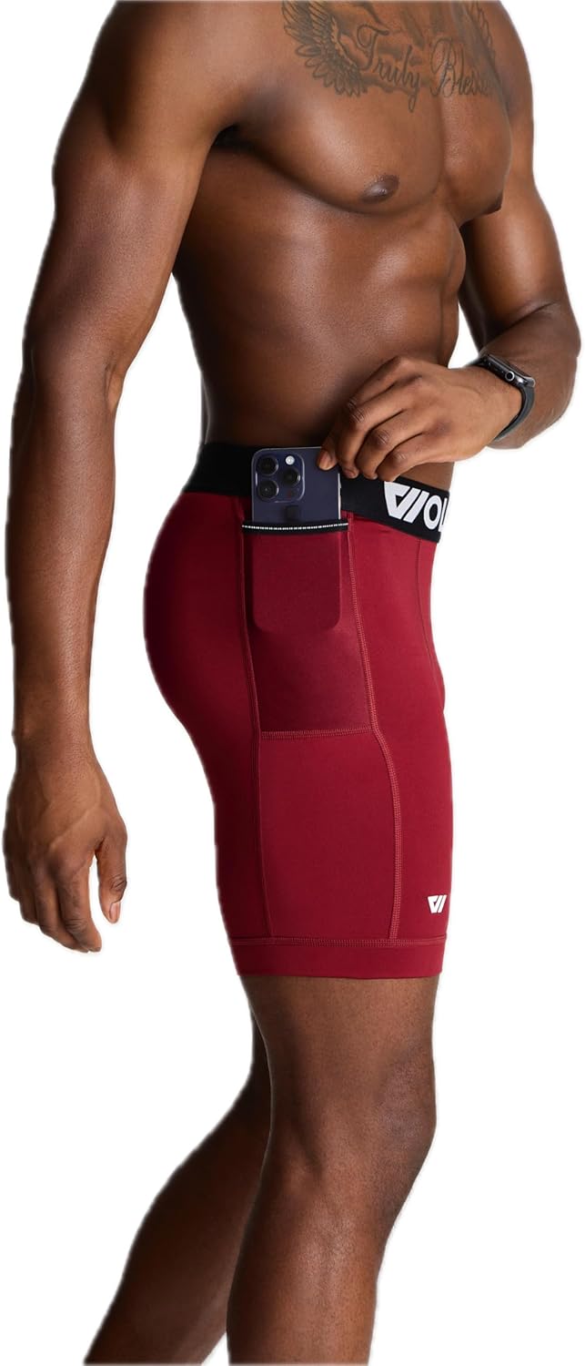 WOLACO North Moore 9" Compression Shorts Underwear with Phone Pocket - Image 2