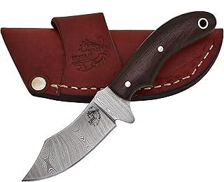 Knives Ranch Horizontal Carry Hunting Knife - Rosewood Handle EDC, Heavy-Duty Cowboy Sheath (2085-IRW) - Knives Ranch