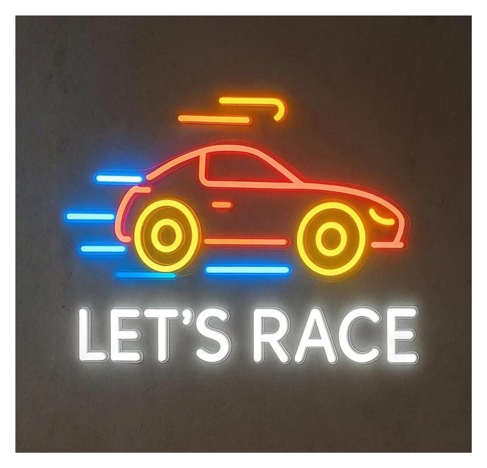 SHOUXI Sign Lamp Let's Race Neon Sign Dimmable for Cardio Workout Gym,Fitness Club,Party Decor Atmosphere Wall Decoration 50cm