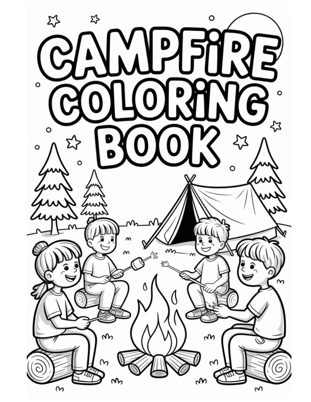 Camping Fun Coloring Book: Tents, Campfires and Outdoor Adventures
