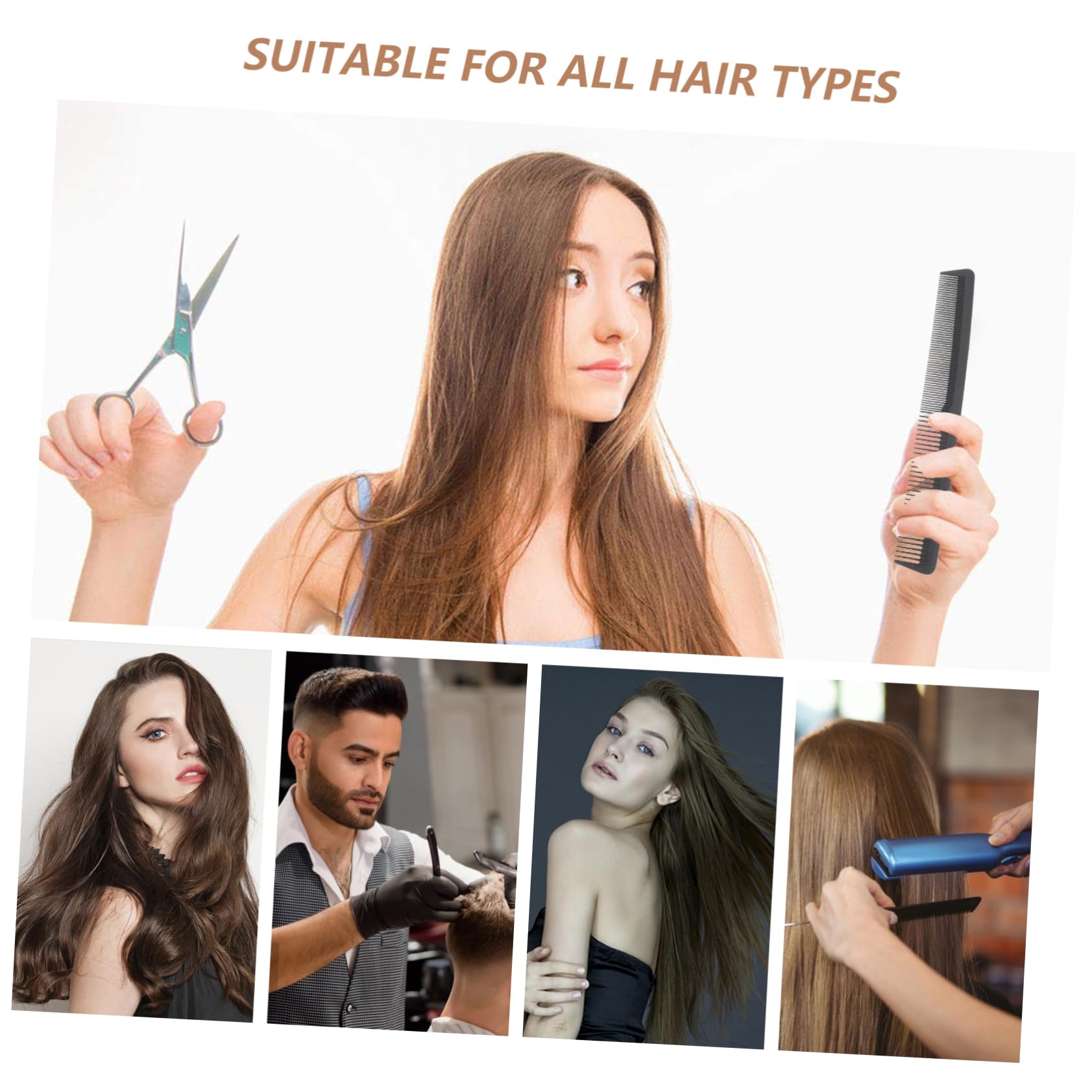 FOMIYES 18piezas Peine De Peluquería Doble De Carbono De Peines Para Cortar y Peinar Cabello Antiestático Para Hombres y Mujeres Salones y Hogar