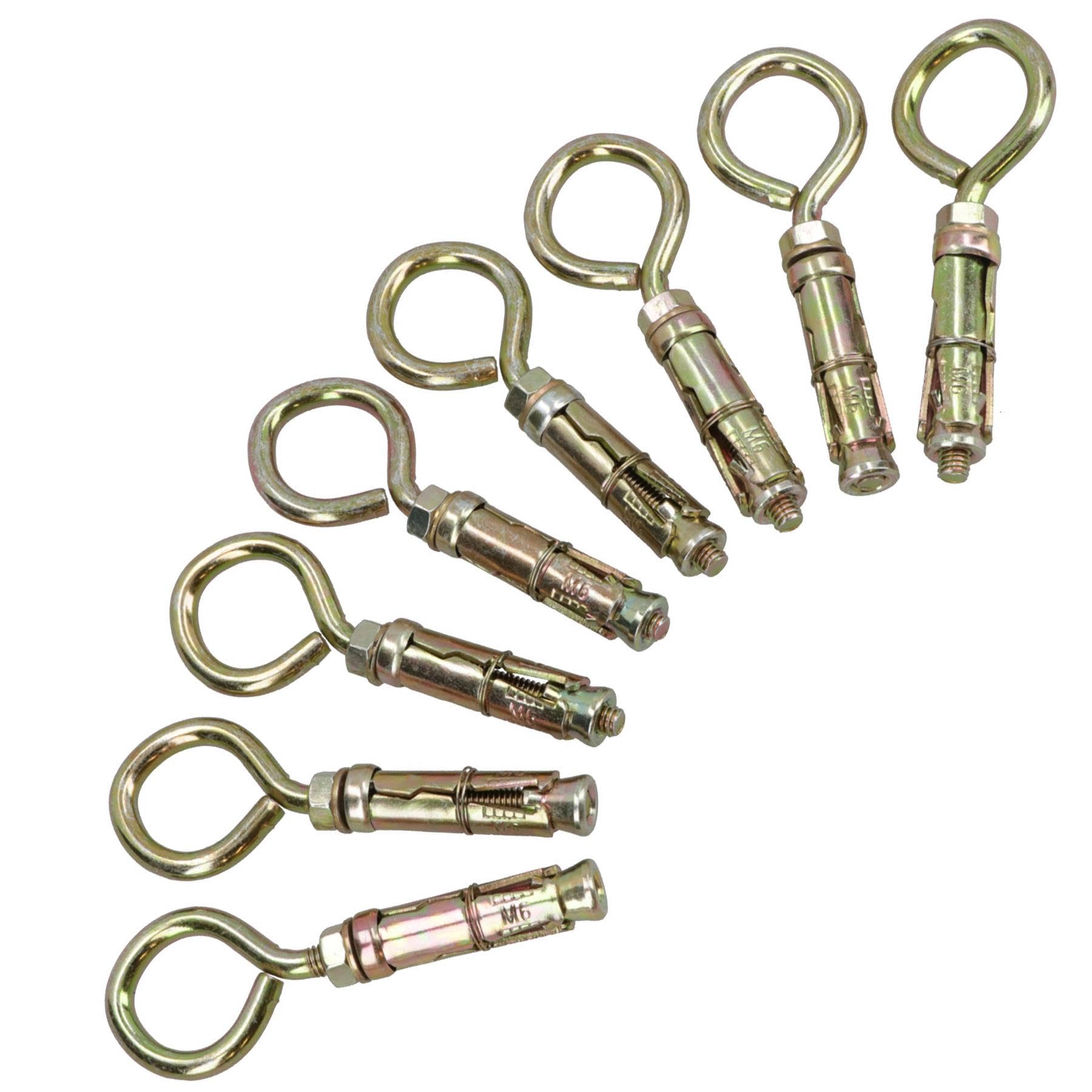 Ab Tools 6Mm Close Hook Anchor Eye Bolt Rawl Expansion Bolts Shield Wall 8 Pack