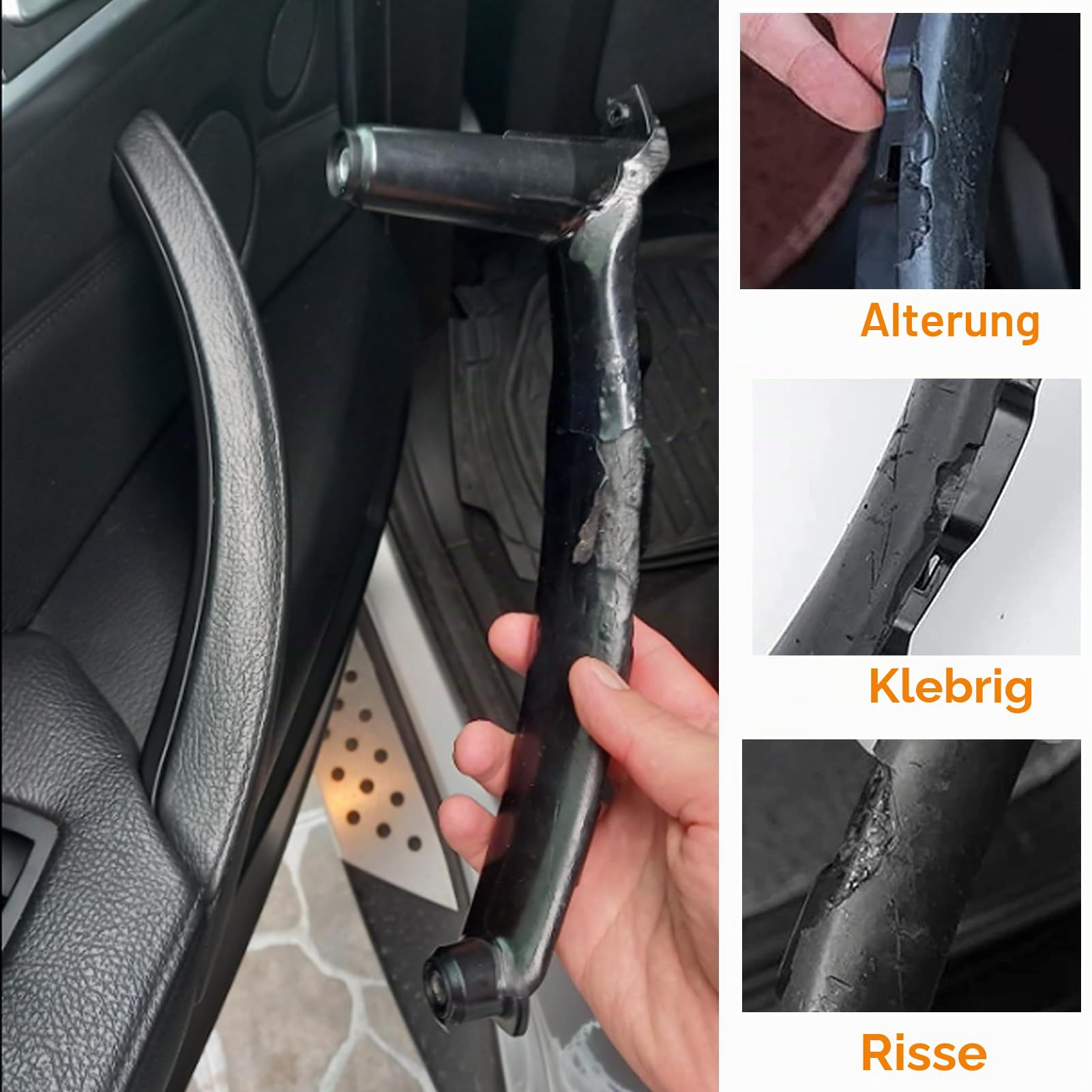 3 PCS Kompatibel mit Türgriff bmw X5 E70 2008-2013,X6 E71/E72 2008-2014 Handgriffe links + Türgriff innen rechts X5 E70/X6 E71 E72 Türgriff Innen (schwarz)