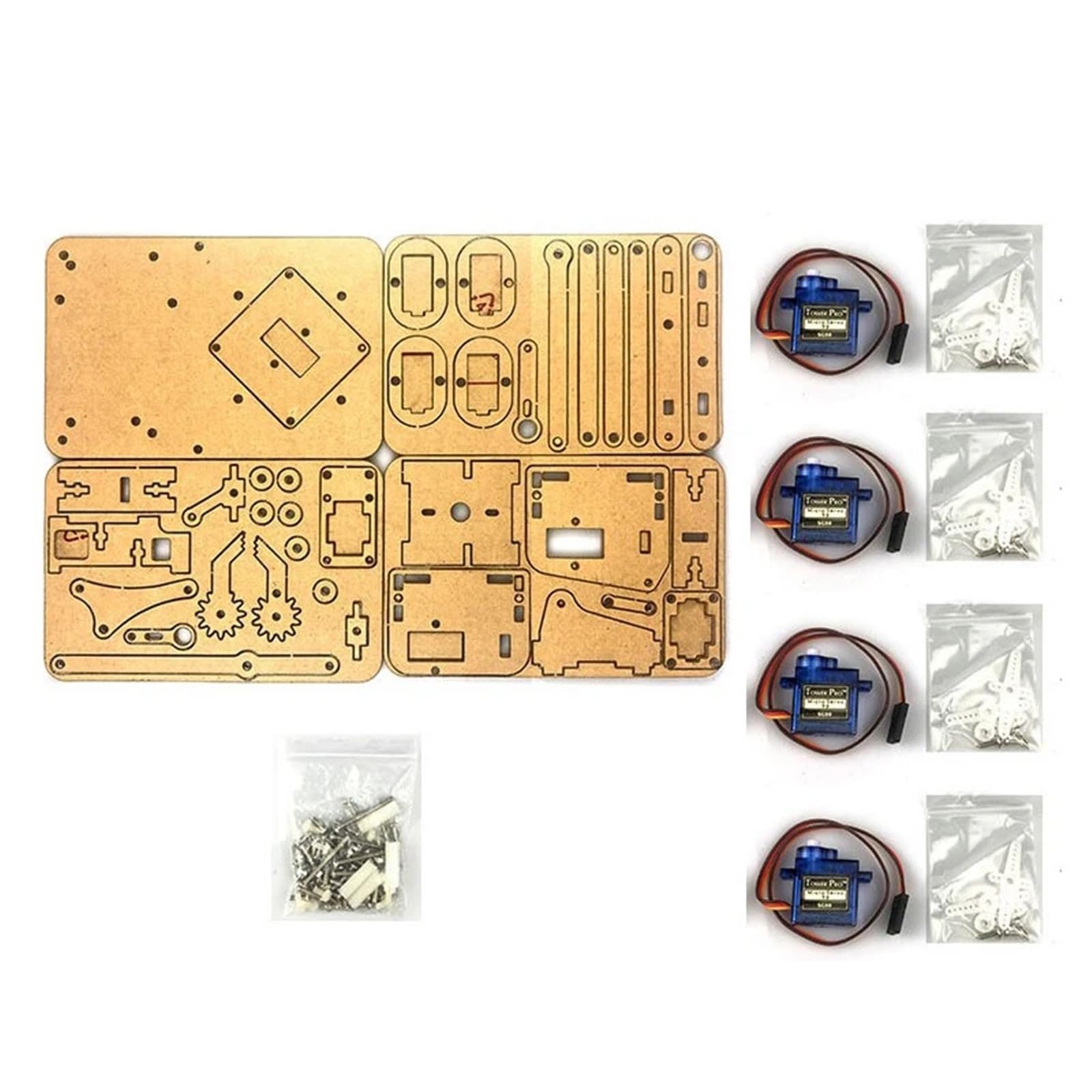 Najtańsze ramię robota akrylowego 4 DOF dla Arduino robotyczny chwytak pazur z serwami SG90 dla Rasbperry Pi DIY projekt macierzystych zabawka(Frame with servos)