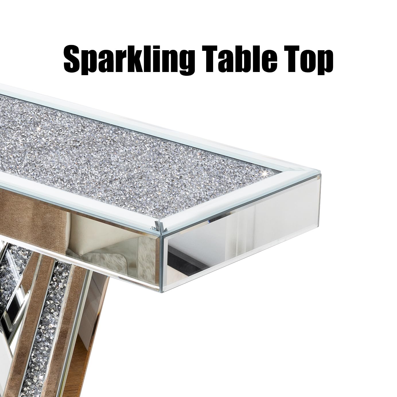 新品 ミラーテーブル コンソール クリスタル装飾 新品 ミラーテーブル