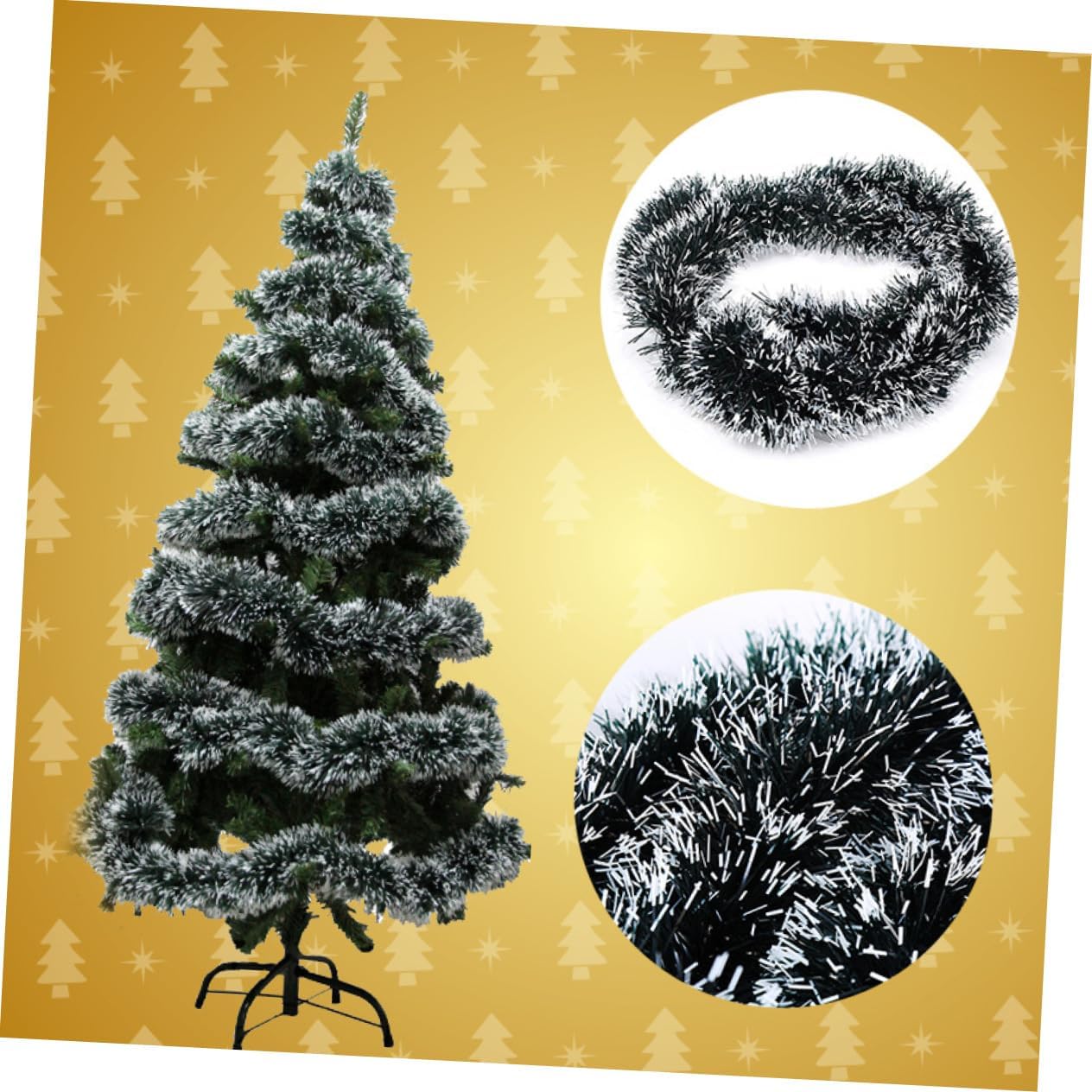 Luxshiny 2m Christmas Tinsel Ribbon Garlands Ornaments Decorations for Party Christmas Tree
