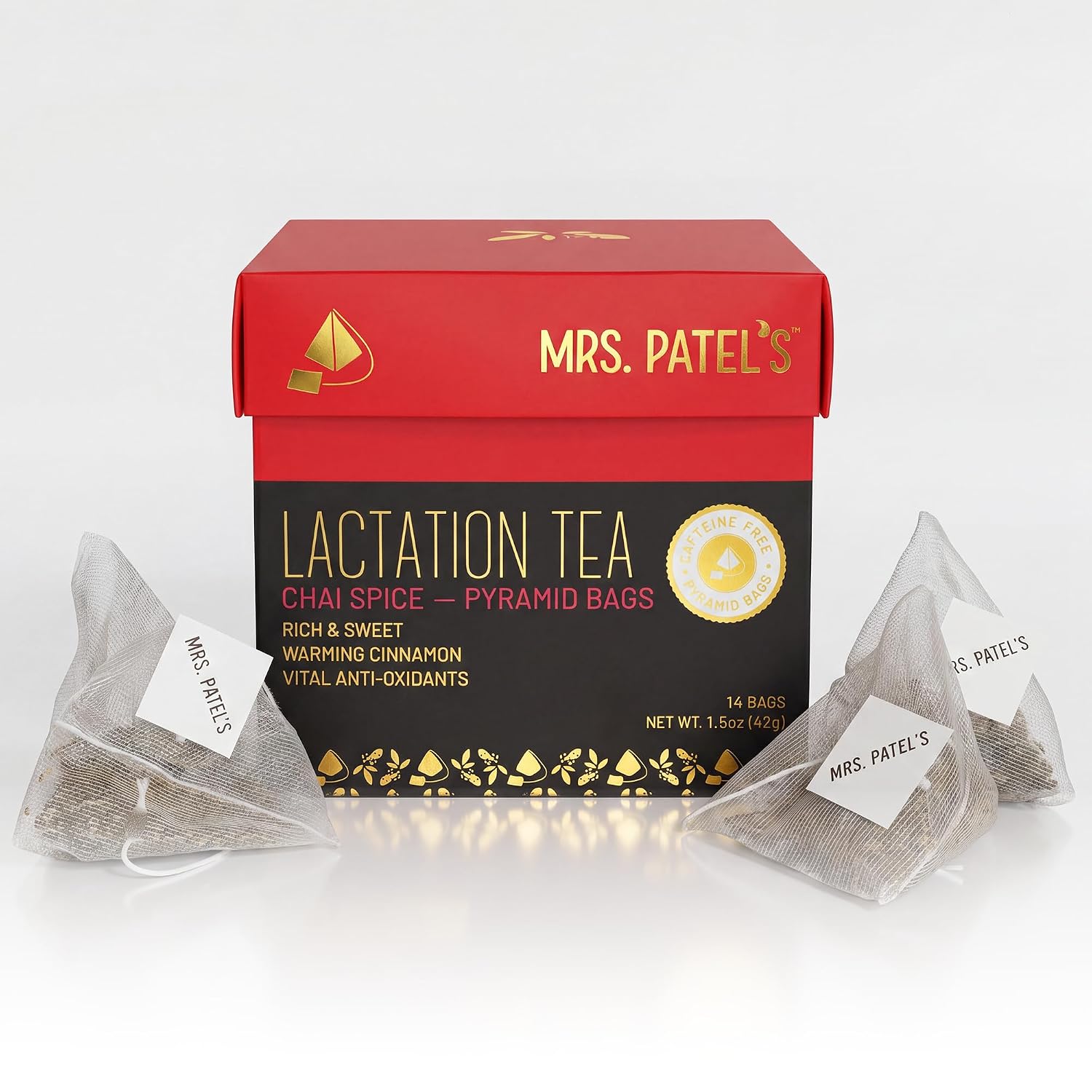 Mrs. Patel's Lactation Tea, Chai Spice & Herbal, Fenugreek Free, 28 Teabags image 5