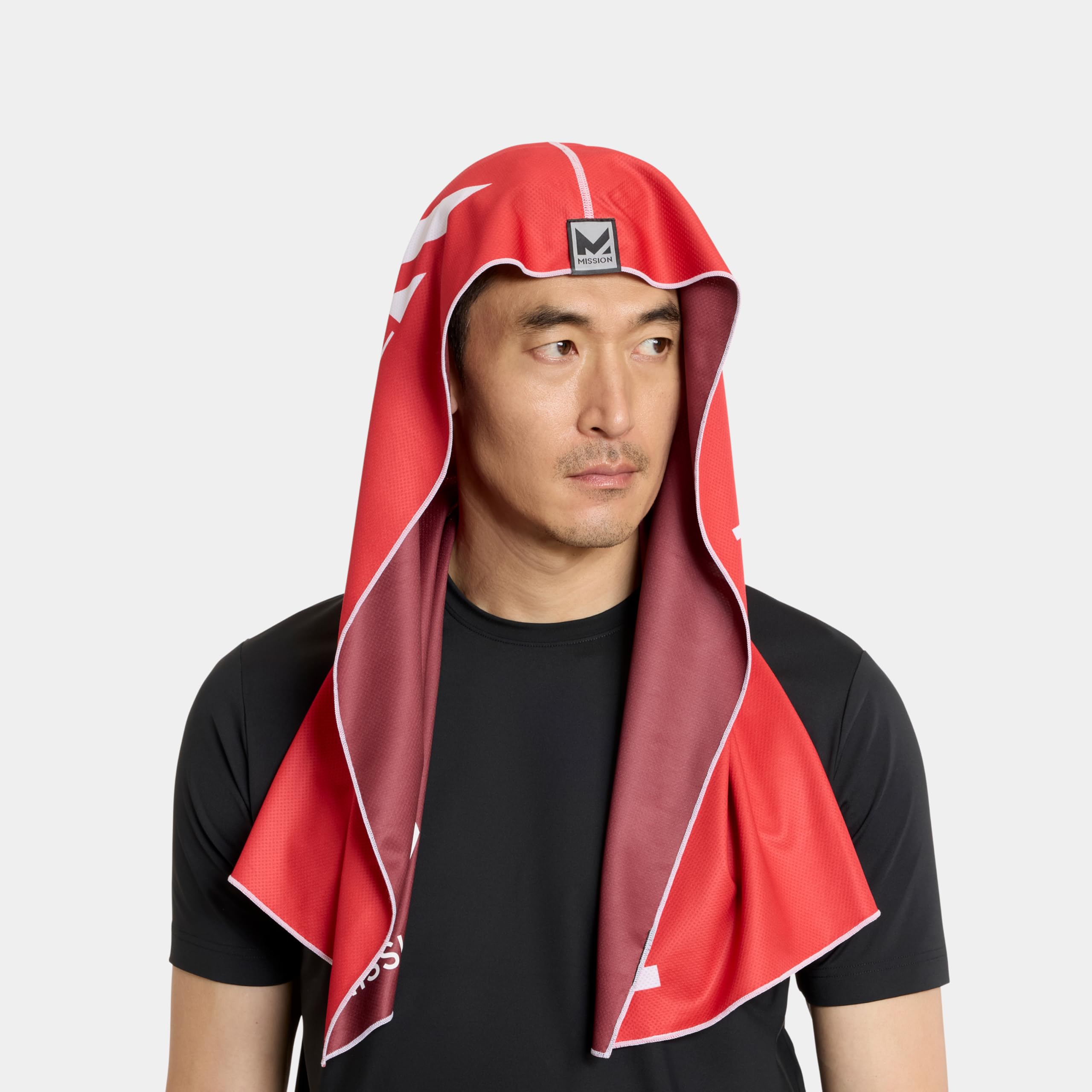 MISSION Serviette réversible à capuche rafraîchissante - Rafraîchit instantanément lorsqu'elle est mouillée, protection solaire UPF 50, épouse votre tête pour rester en place, idéale pour le sport, le