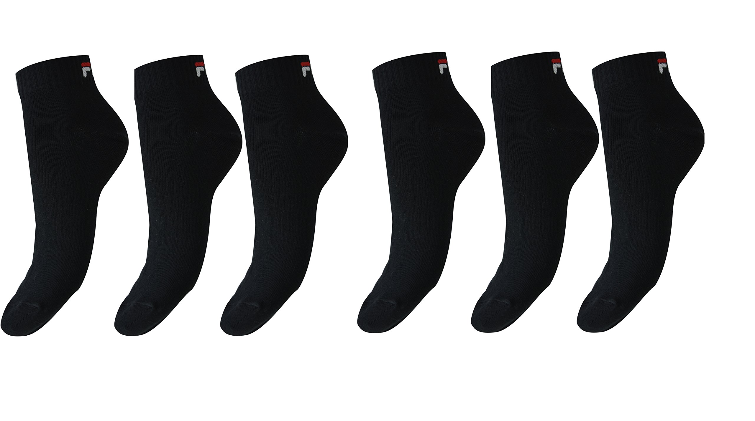 Fila F9300 Quarter Plain Socks 39/42 Ankle, 200 Black (3 Pairs)