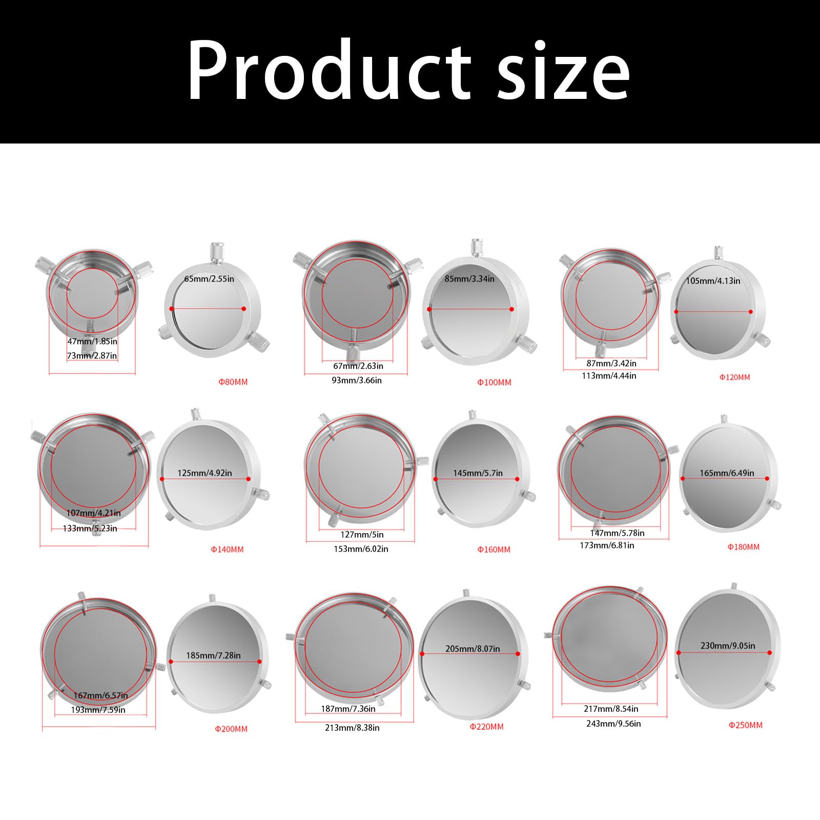 Accessoire de Filtre 80-250mm pour l ' Observation des Taches solaires Filtre à Taches solaires