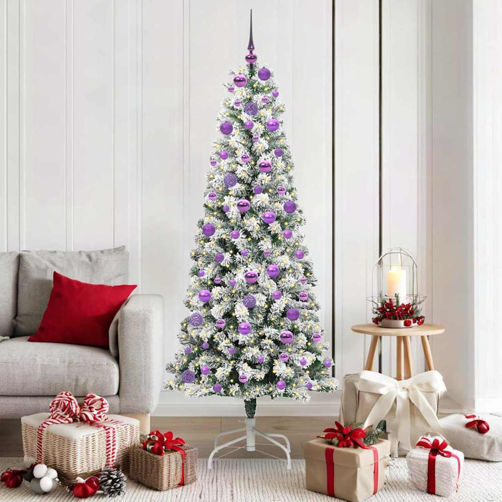 Árbol de Navidad artificial con 8 modos de parpadeo y luces LED Tidyard