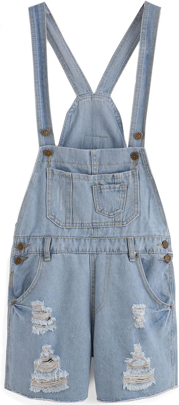 Sheinside Women's Sky Blue Overalls Pocket Jumpsuit