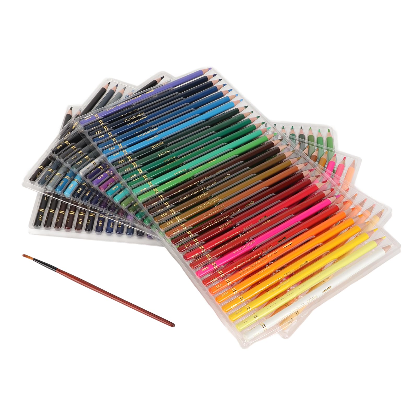72 pezzi 72 colori matite acquerellabili professionali set matite colorate solubili in acqua in legno massiccio 0,3 pollici 7,5 mm per colorare, sfumare, stratificare, disegnare, (120 colori)