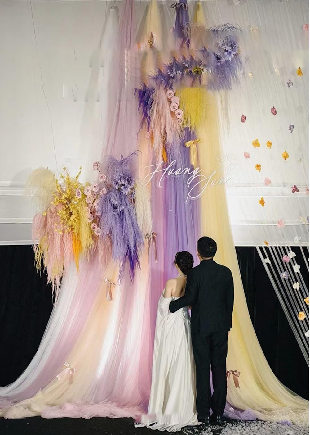 20 m x 150 cm Tissu en tulle doux à coudre, tissu en tulle doux, vendu au mètre, tissu d'ameublement, tissu décoratif pour mariage, rideaux, robe, jupe en tulle, arche, cérémonie, décoration, orange A