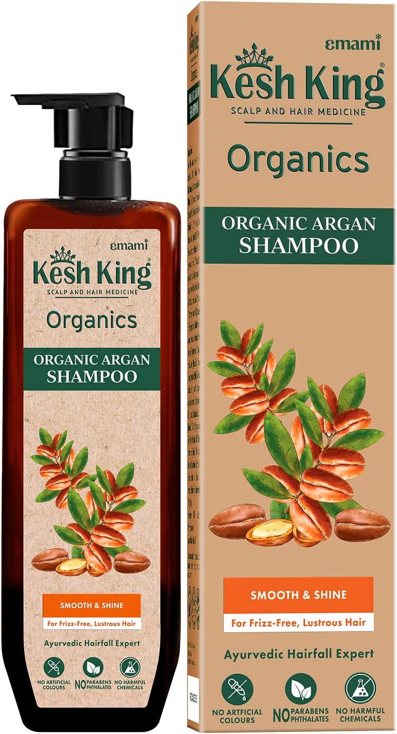 Organics Argan Shampoo for shiny smooth and frizz free hair | paraben & sulphate free ayurvedic formula | 300ml
