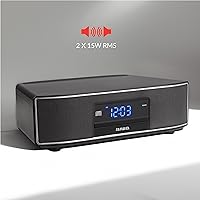 Vista 3 de Aiwa Exos Altavoz para el Hogar, Sistema de Sonido Premium de 30W RMS con Reproductor de CD, Conectividad Bluetooth, Radio FM, Entrada Digital