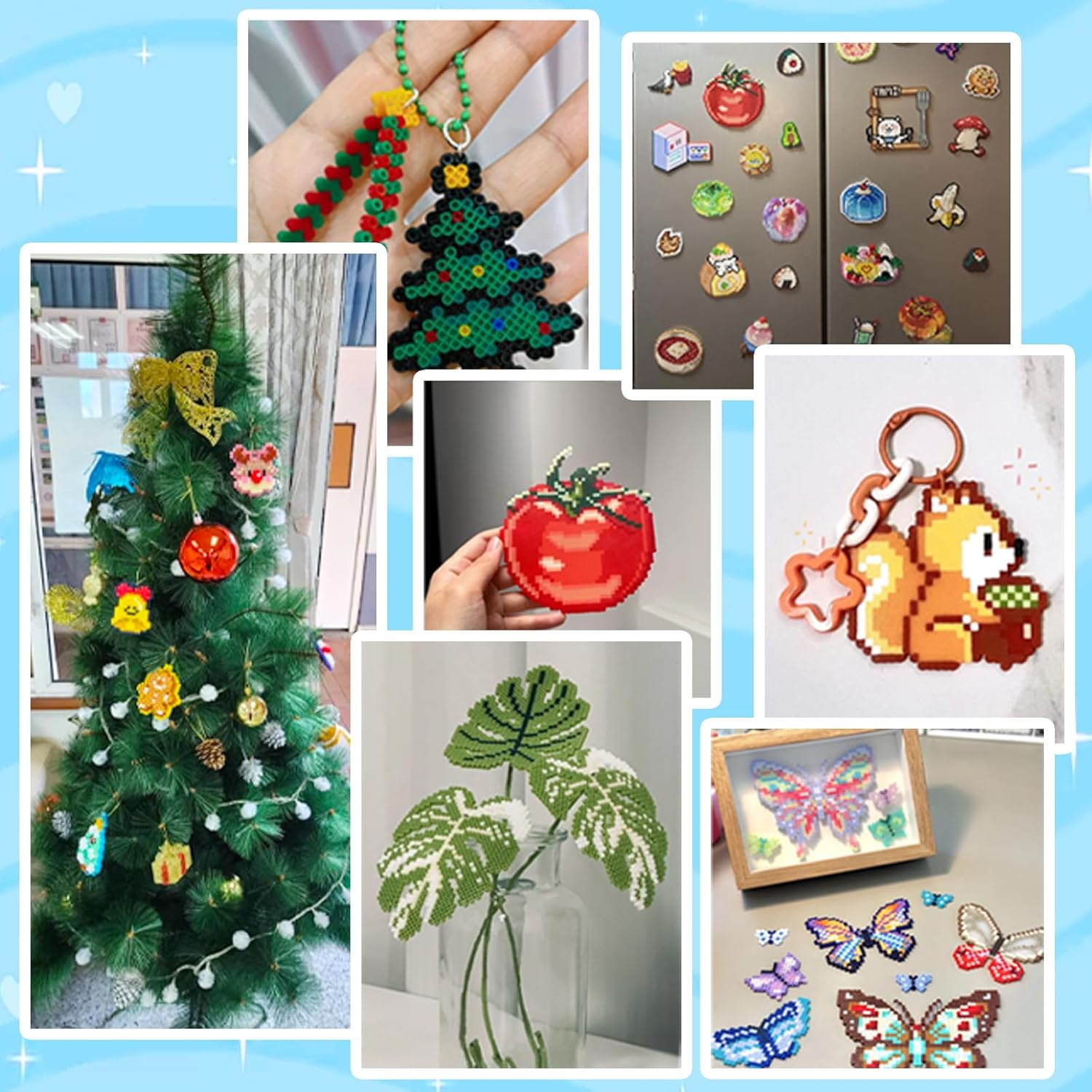 Fuse Beads Kit for Kids-12 Colors 10mm Bead Craft Set with Storage Box, Pegboard, Ironing Paper and Accessories, DIY Craft Kits, Arts and Crafts Set Toys Gifts for Girls & Boys Birthday Christmas - Image 7