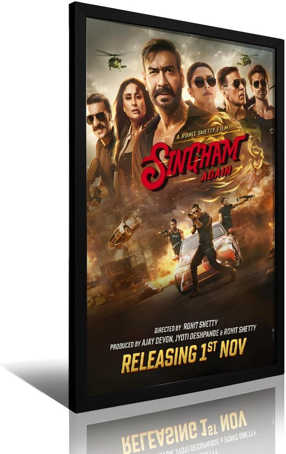 Singham Again Movies Poster Canvas Wall Art Painting Living Room Posters for Bedroom Decor 08x12inch(20x30cm)