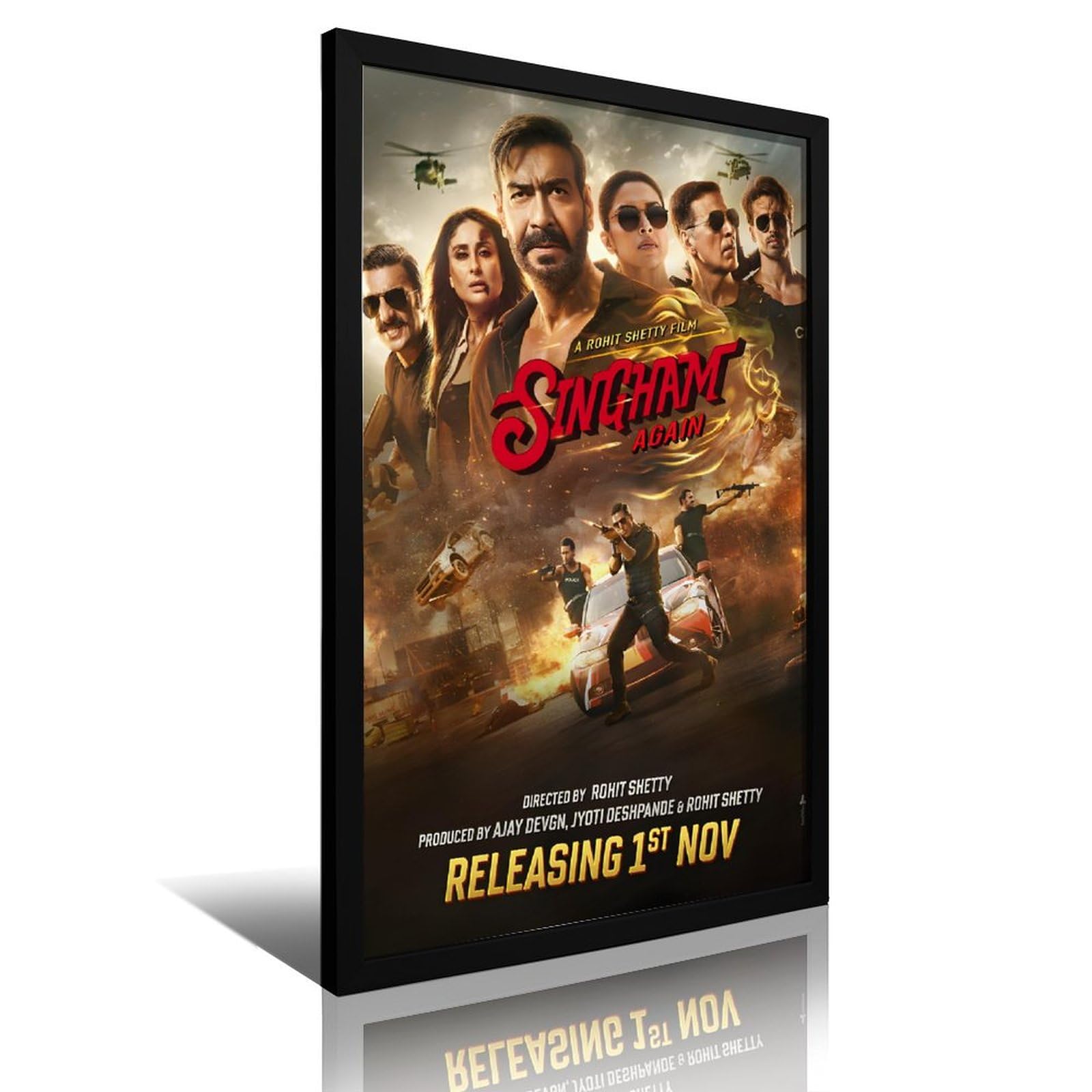 Singham Again Movies Poster Canvas Wall Art Painting Living Room Posters for Bedroom Decor 08x12inch(20x30cm)