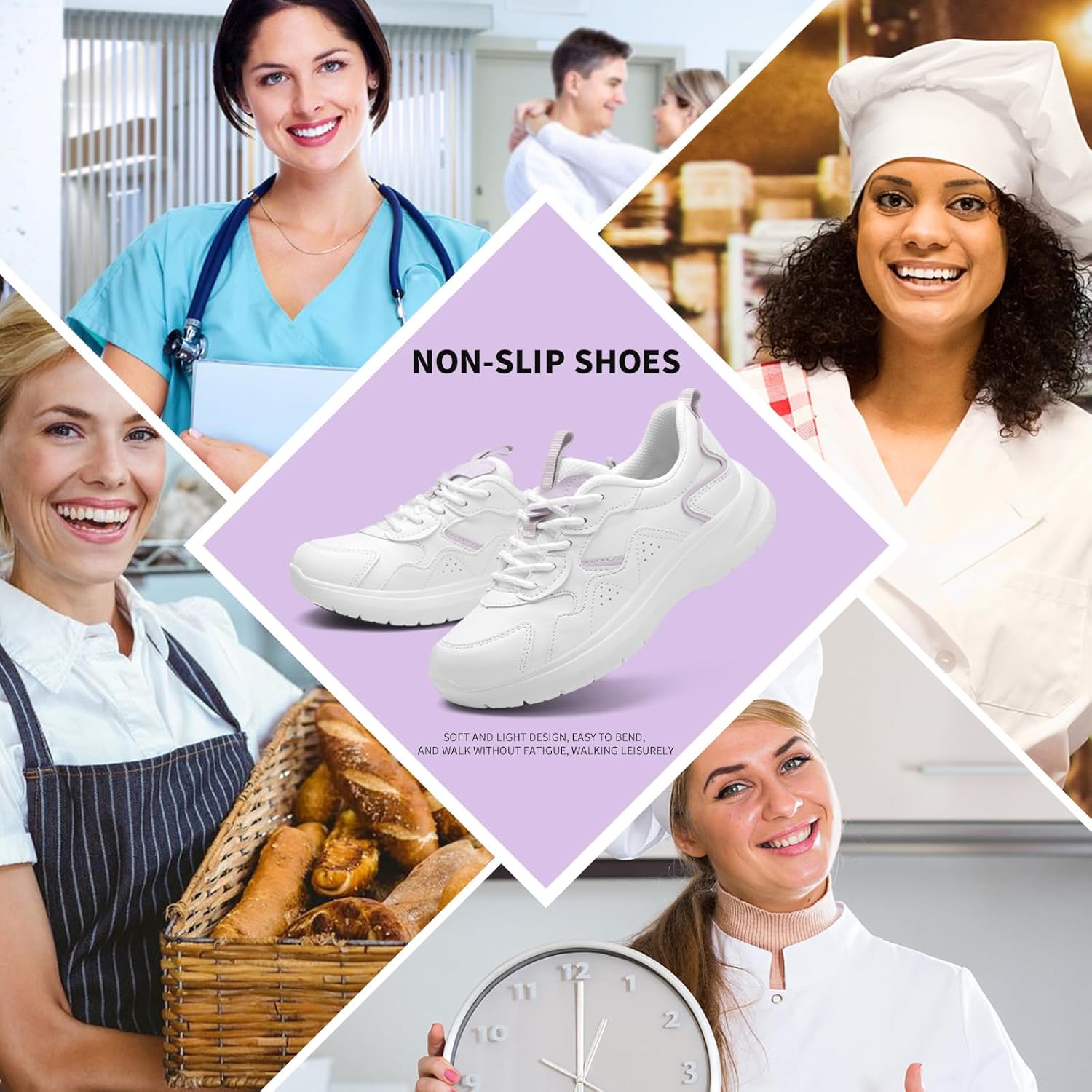 Non Slip Work Shoes Women Food Service Slip Resistant Restaurant Shoes Nursing Womens - Image 6