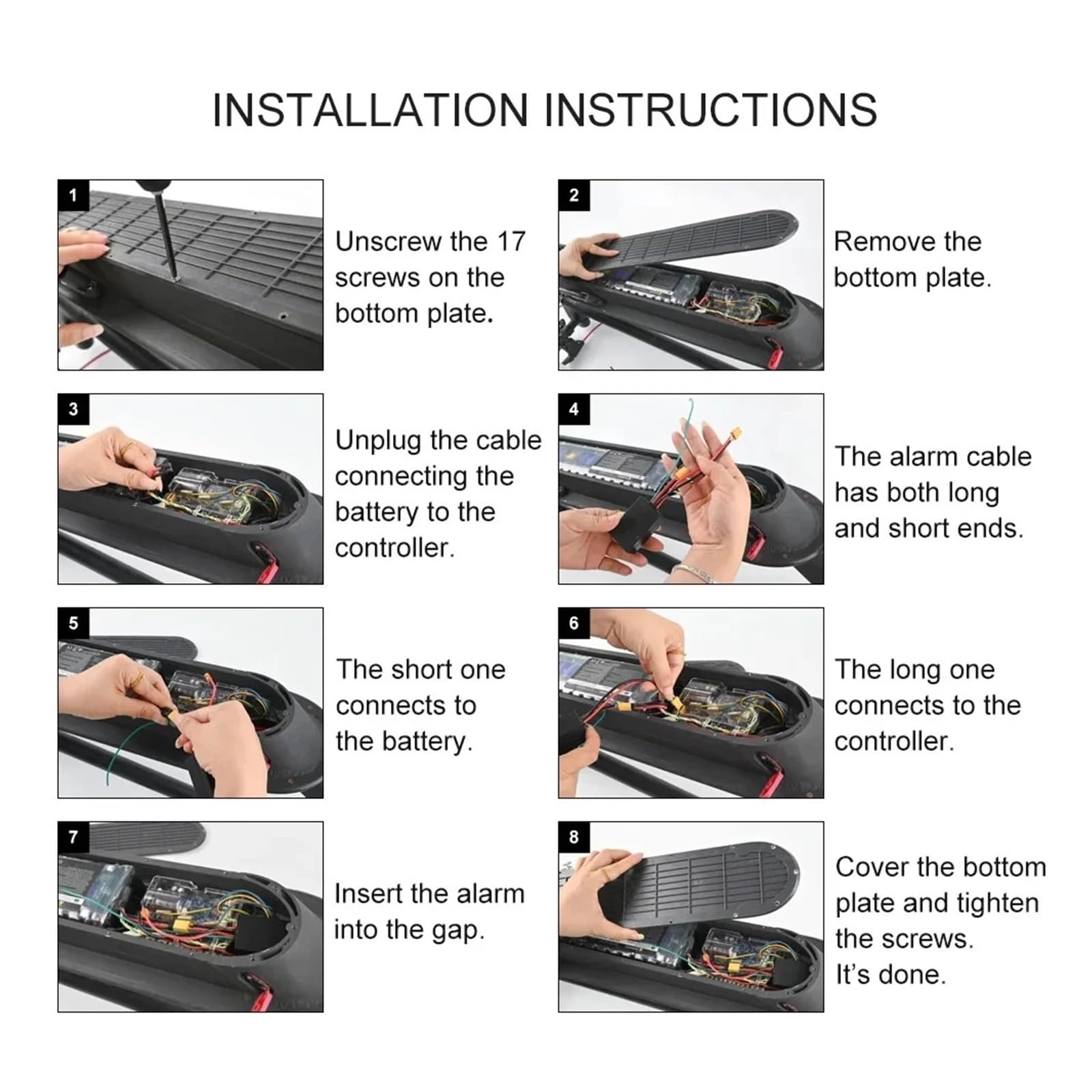 Sistema di Allarme antifurto for Bici elettrica One Touch Start Allarme for Scooter Elettrico Dispositivo antifurto Compatibile con PRO 1S M365