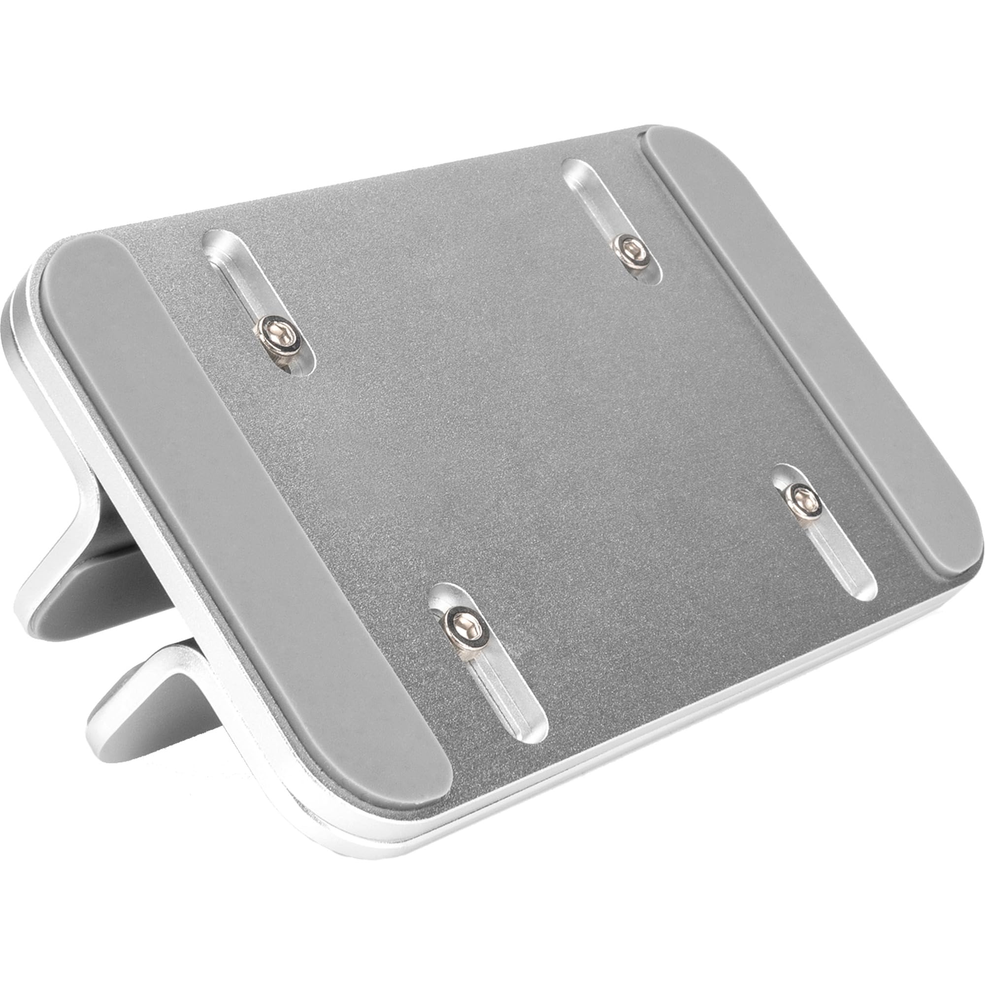 DIGITUS DA-90439 - Support Vertical pour Ordinateur Portable - Taille Variable 7,7-40 mm - Pads en Silicone à l'intérieur - Pads antidérapants - Gain de Place - Design Aluminium Intemporel - Argenté