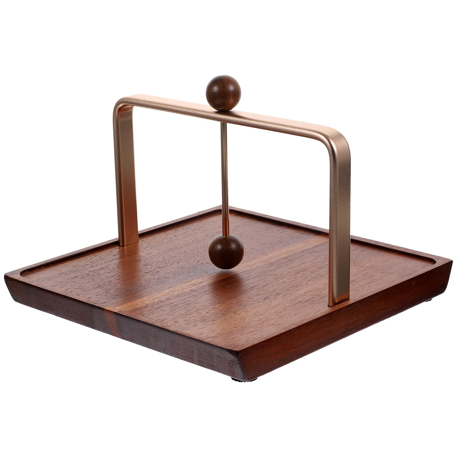 PACKOVE Servilletero de Madera y Metal para Mesa, Porta Servilletas Vintage Independiente, Soporte Cuadrado para Pañuelos de Papel en Cocina, Bar y Restaurante, Dispensador de Servilletas