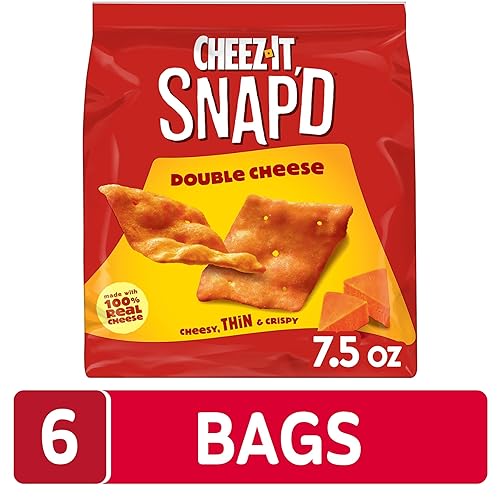 Miniatura 22 de Cheez-It Snap'd, Chips de galletas de queso, patatas fritas finas, aperitivos para el almuerzo, paquete variado, caja de 22.5 onzas (3 bolsas)