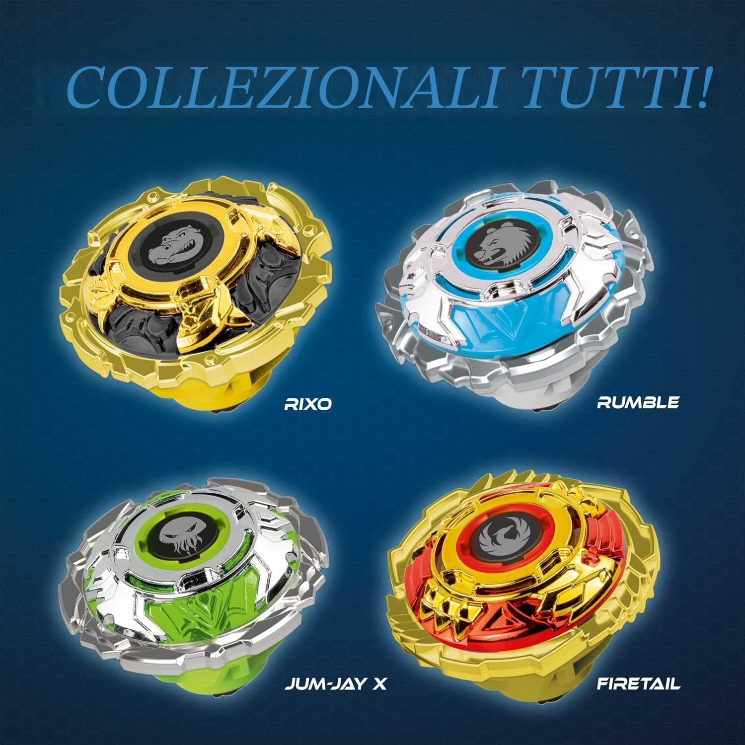 CRAZE BLADE Set trottole Trottole da combattimento a 4 lame, Trottola con lanciatore 4x lanciatori, 1x stadio Arena Trottole bambini Giocattoli per ragazzi e ragazze 32800
