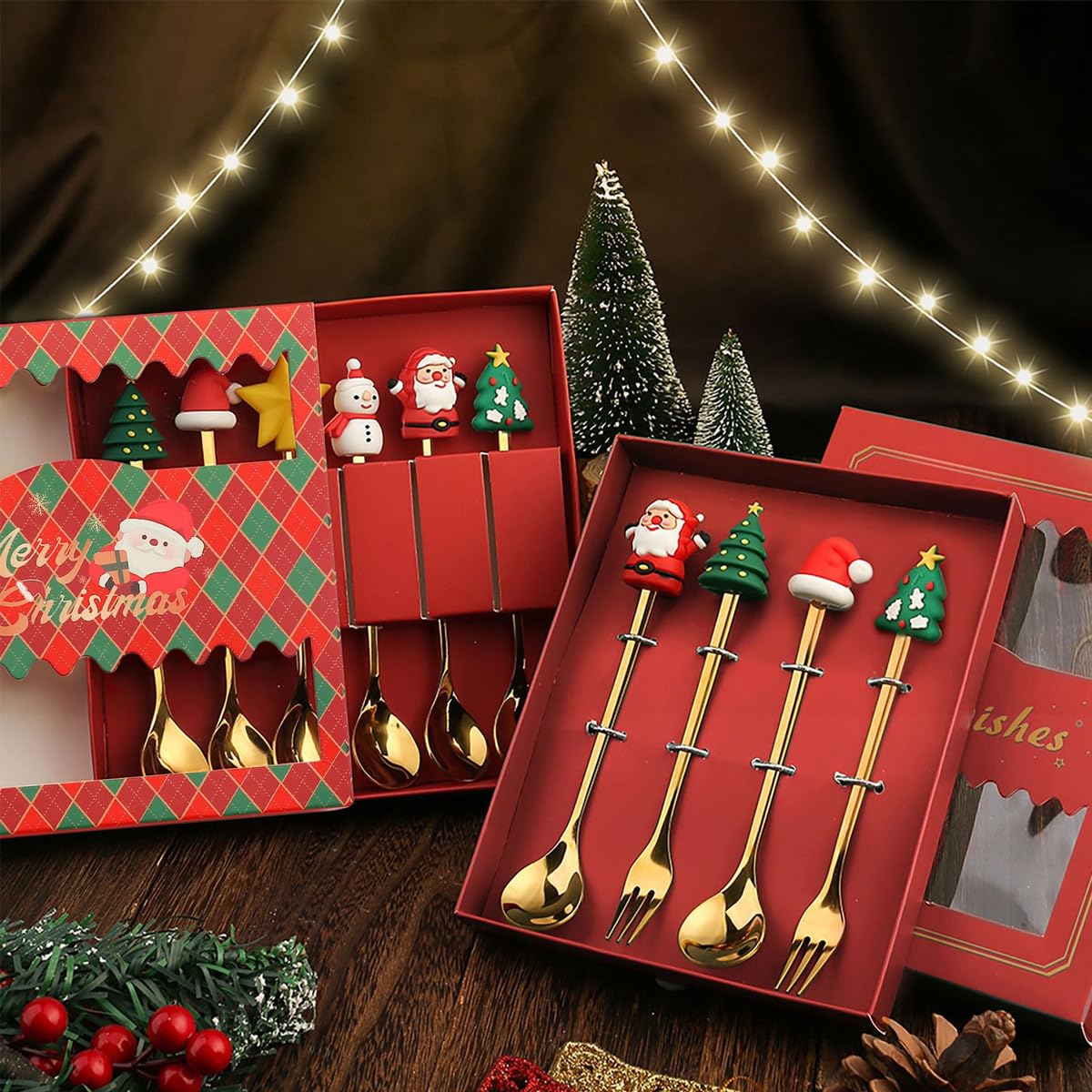 Cuillere A The 6 Pièces Couverts De Table Noël, à Café Noël Avec