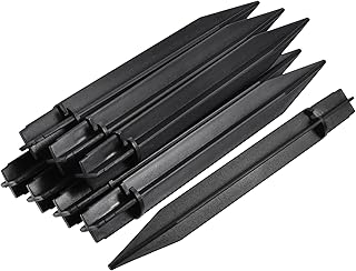 MECCANIXITY Solar Light Spikes, 8.27x0.83 Inch Ground Stakes for Garden Pathway Solar Landscape Lamps, ABS Plastic Black, Pack of 8