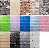 Vista 7 de ECYC Ltd Paneles de pared de espuma de ladrillo 3D de 13.78 x 30.31 x 0.18 pulgadas, paneles de papel tapiz de espuma autoadhesivos, calcomanías