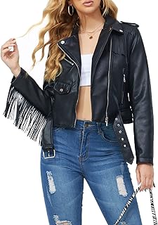 Bellivera Women Faux Leather Casual Jacket, Fall and Spring Fashion Motorcycle Bike Coat