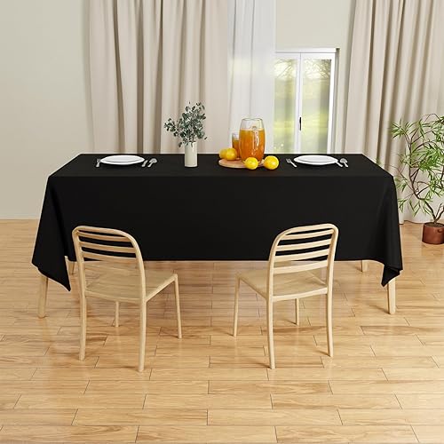 Miniatura 7 de IVAPUPU Black Table Cloth for Rectangle Table - 60 x 84 Inch Tablecloths Rectangular Waterproof Washable Wrinkle Resistant for 6 FT Wedding Cocktail