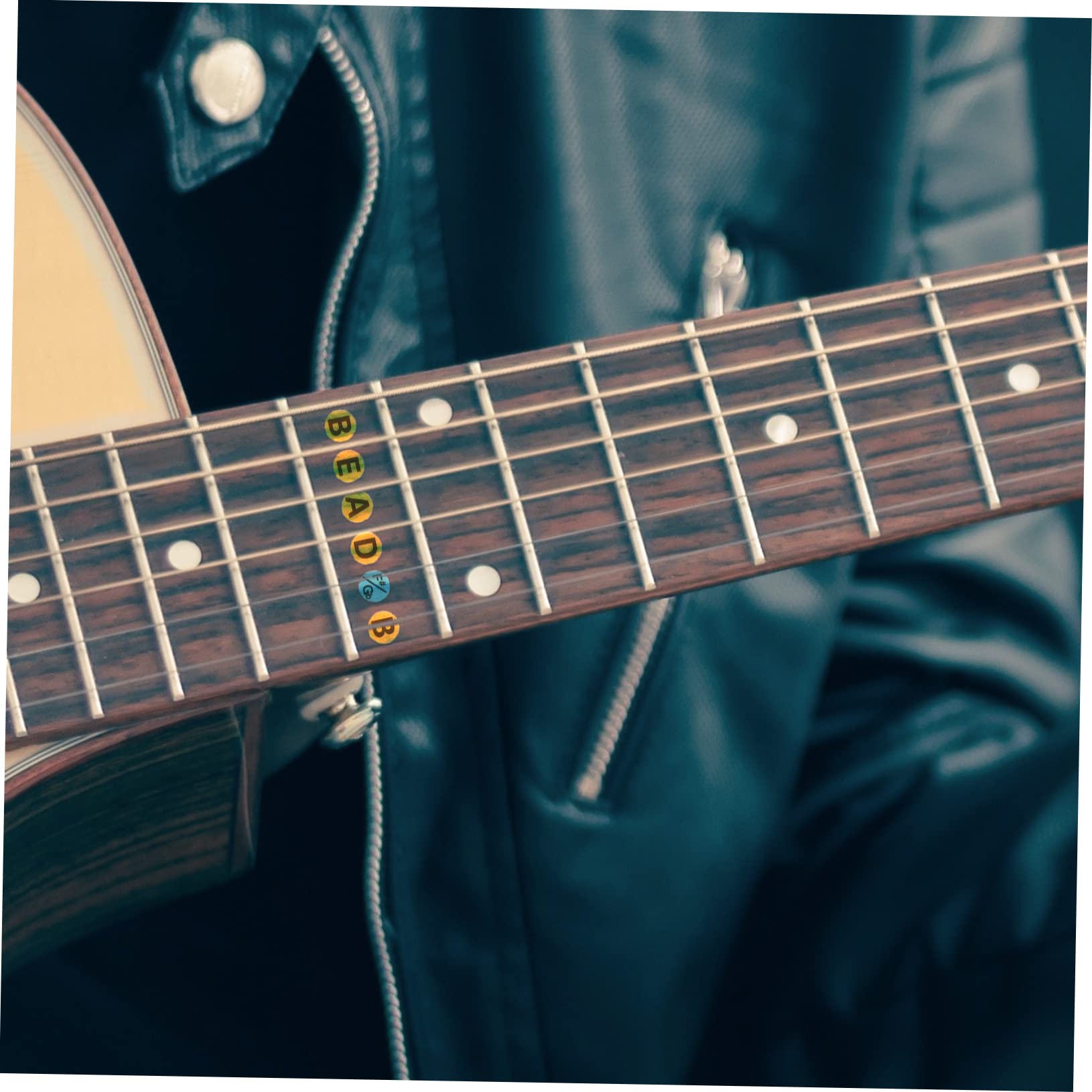 Abaodam Fretboard Notes Guitar Stickers Musical Scale Decals Guitar Trainer Notes Set of 20