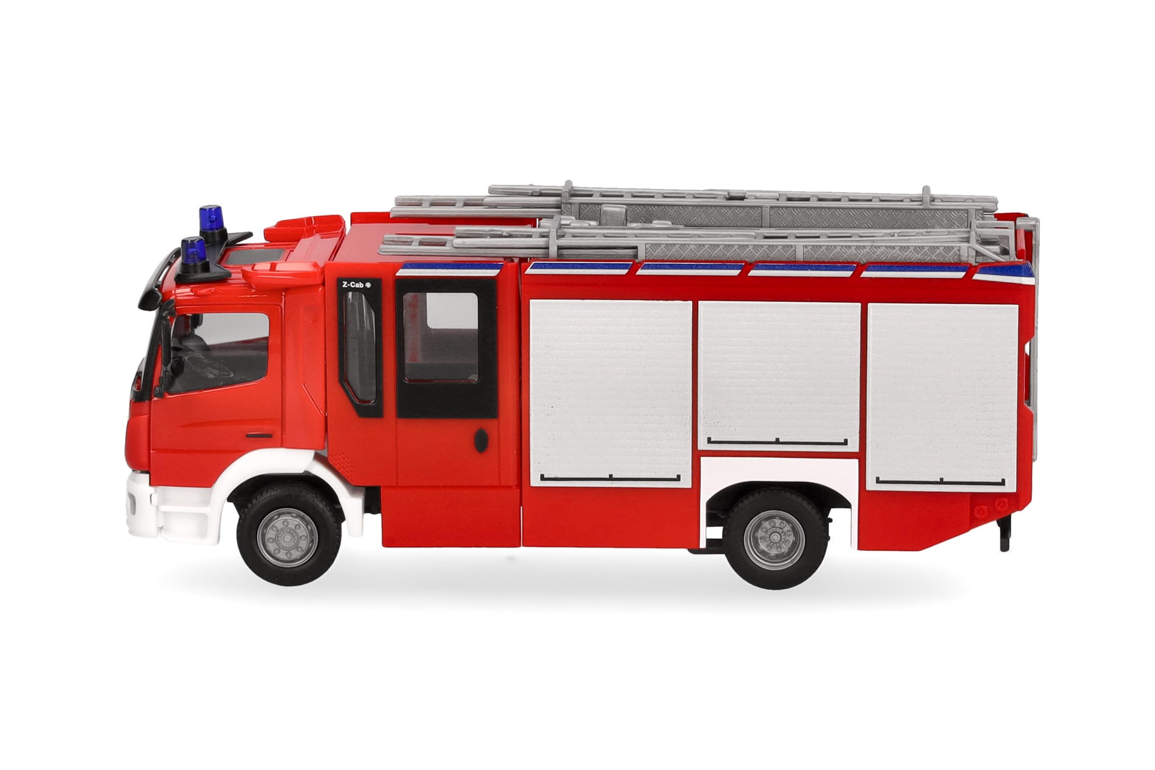 Herpa Model ciężarówki Mercedes-Benz Atego 13 Z-Cab "Straż Pożarna", miniatura w skali 1:87, kolekcjonerski, Made in Germany, plastik