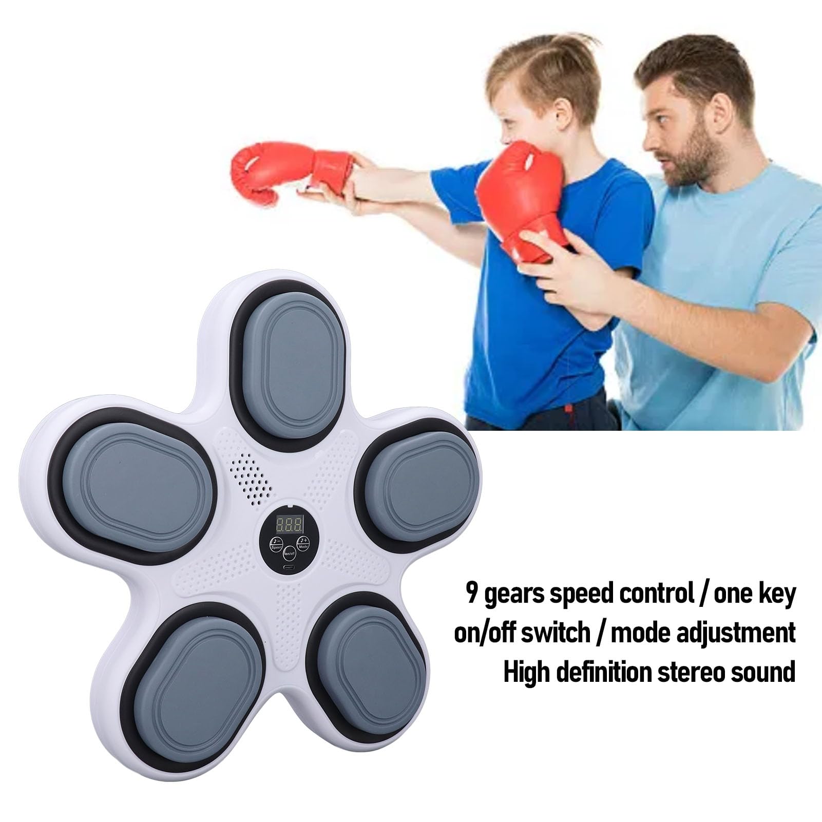 Music Boxing Machine, Macchina da Allenamento Musicale Boxe, Smart Bluetooth Multi Modes 5 Target Allevia l'attrezzatura per Il Fitness di Stress, Attrezzatura da punzonatura