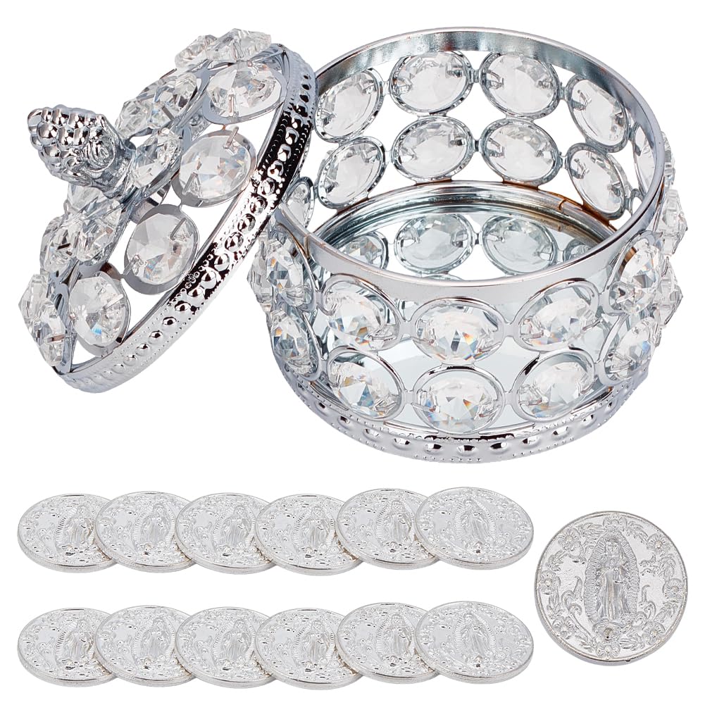 Arras para boda catolica en argent et son plateau rond en strass chic