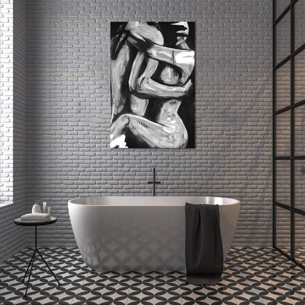 Couple Hugging Wall Art for Bedroom Sexy Posters Prints Black and White Wall Decor for Home Bar Hotel Wall Decoration Ready to Hang - 24x36inch