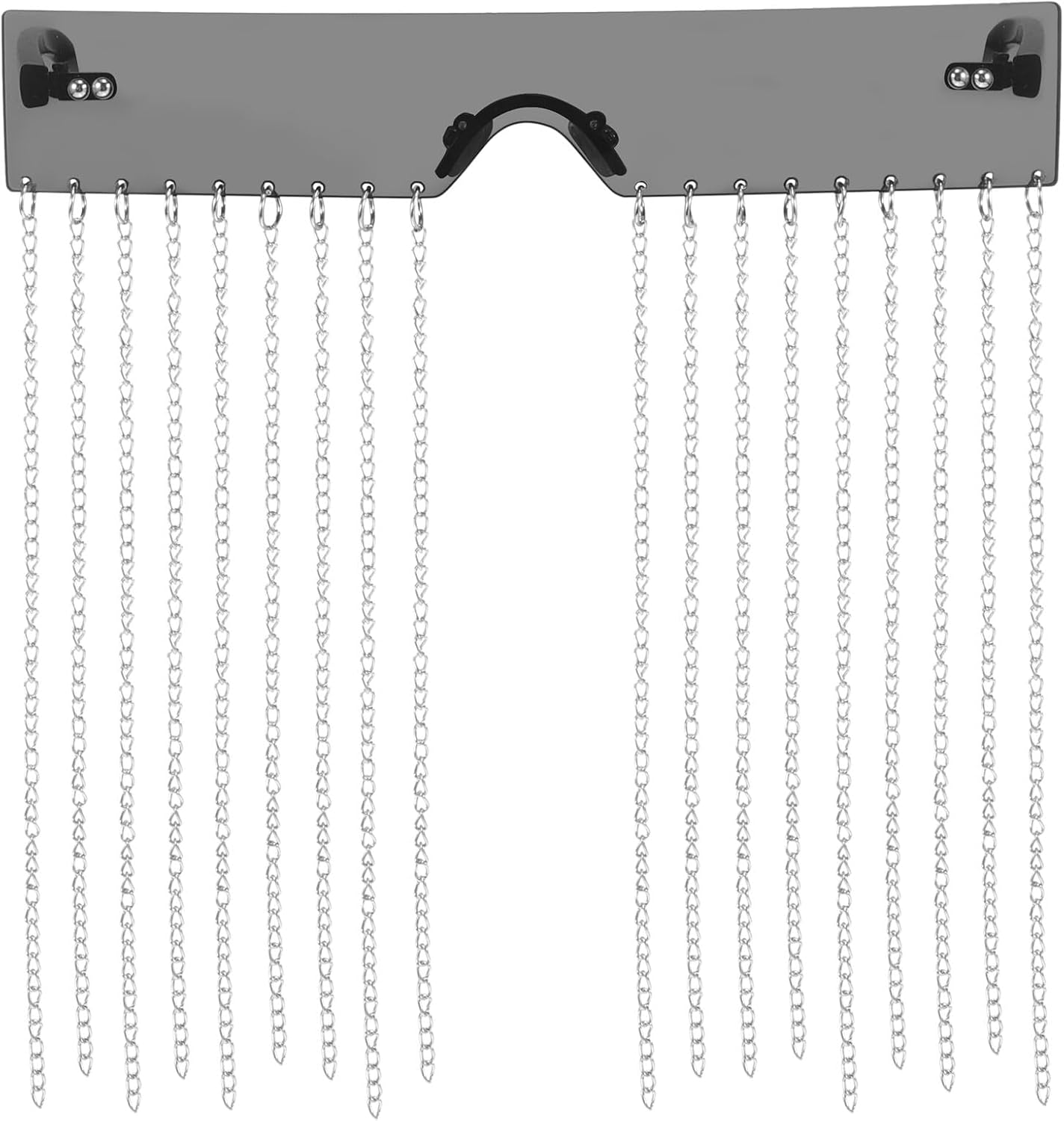 Hemoton Unique Tassel Sunglasses with Rhinestone Chain, Gray Lens Funky Eyewear for Women Adults Party, Novelty Fashionable Sunglasses Decoration for Stage and Festival