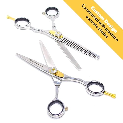 Miniatura 2 de Equinox Professional Razor Edge Series - Juego de tijeras para cortar y adelgazar el cabello 65 pulgadas acero inoxidable