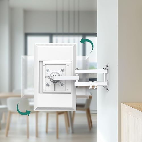 Miniatura 8 de PlusAcc Soporte de pared para televisores Show 21 y Show 15 y 13-27 pulgadas, estante ajustable de montaje de movimiento completo con brazo de