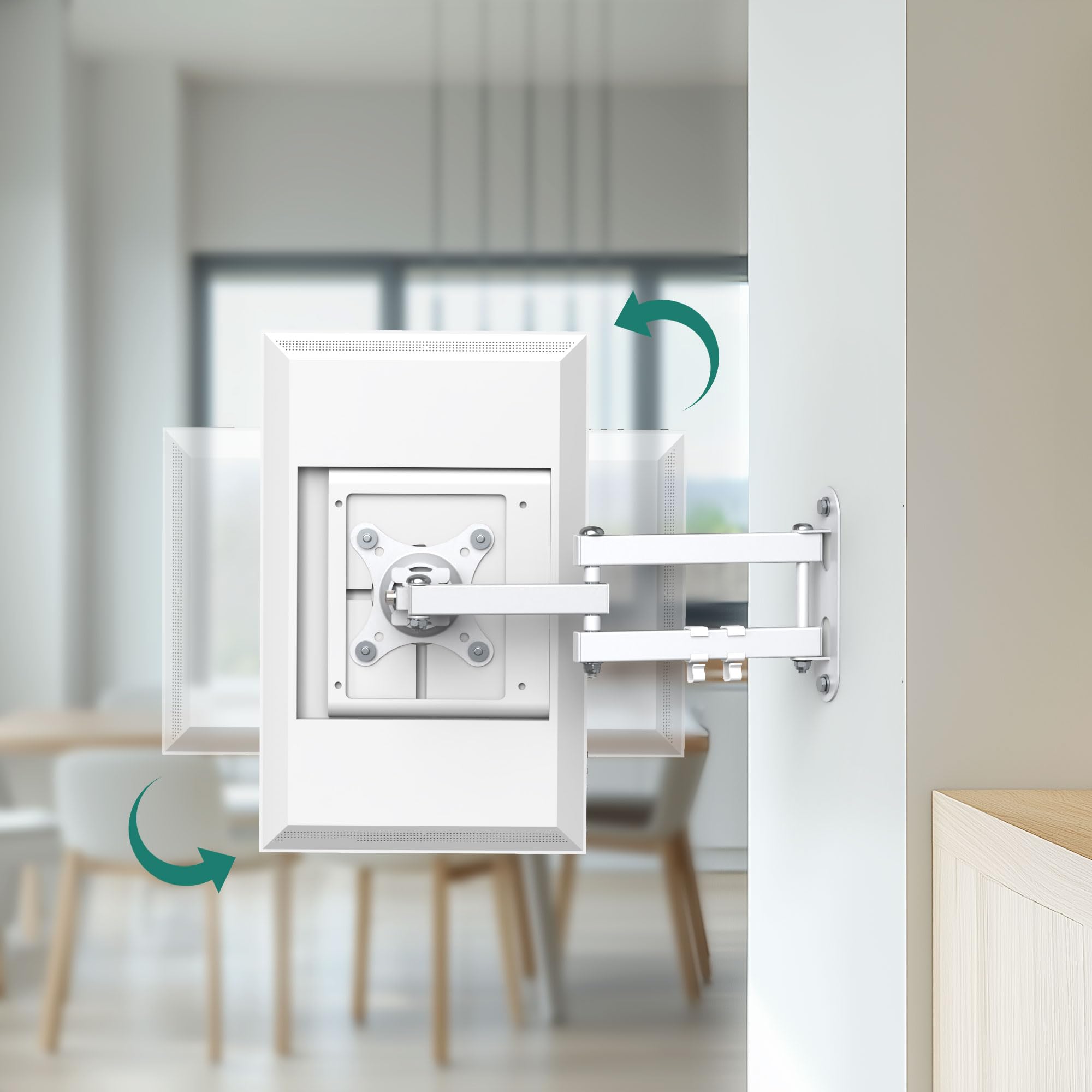 PlusAcc Supporto a parete universale per Show 15, VESA 100x100 supporto monitor con rotazione a 360° e inclinazione – perfetto per display intelligenti fino a 27 pollici
