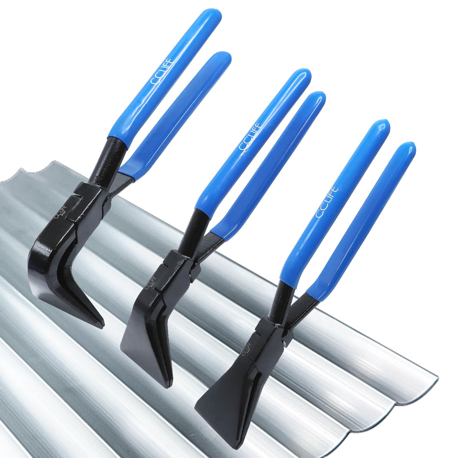 CCLIFE 3pcs Sheet Metal Bender Seamer & Bender Pliers,45°90°180° Metal Roofing Hand Seamers
