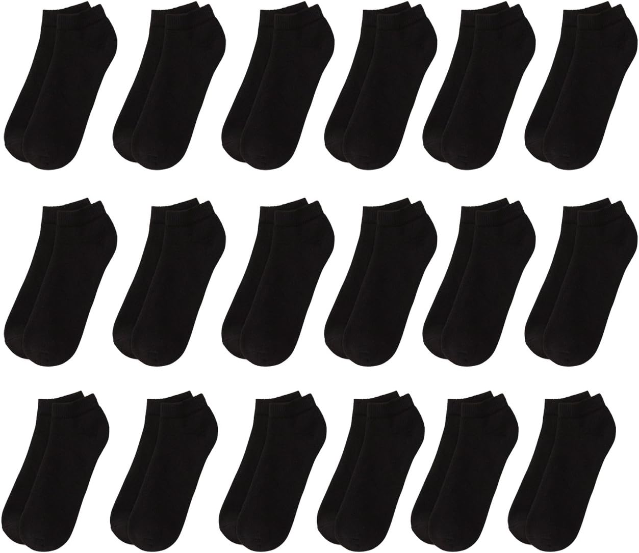 Balec 18 Pairs Men Classic Low Cut Socks 9-11 or 6-8 Black or White or Mixed