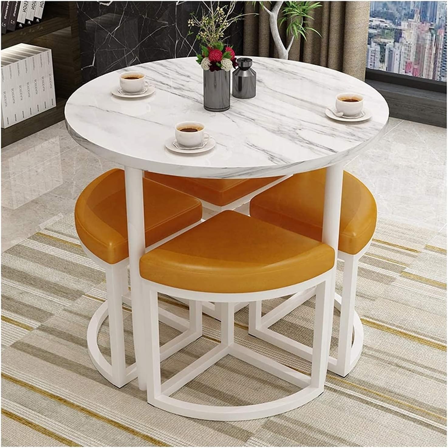 Small Conference Table Office Table and Chair Set, Home