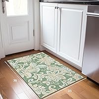 Vista 155 de Vintage Bohemian Entry Rug, 2x3 Small Entryway Rug Boho Kitchen Rugs Non-Slip Washable Indoor Door Mat, Distressed Floral Soft Accent Throw Rugs for